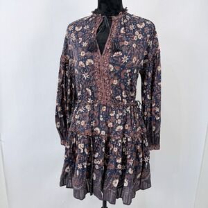 Ulla Johnson Marigold Tasseled Floral Boho Mini Dress Size 2 Cottagecore Wedding